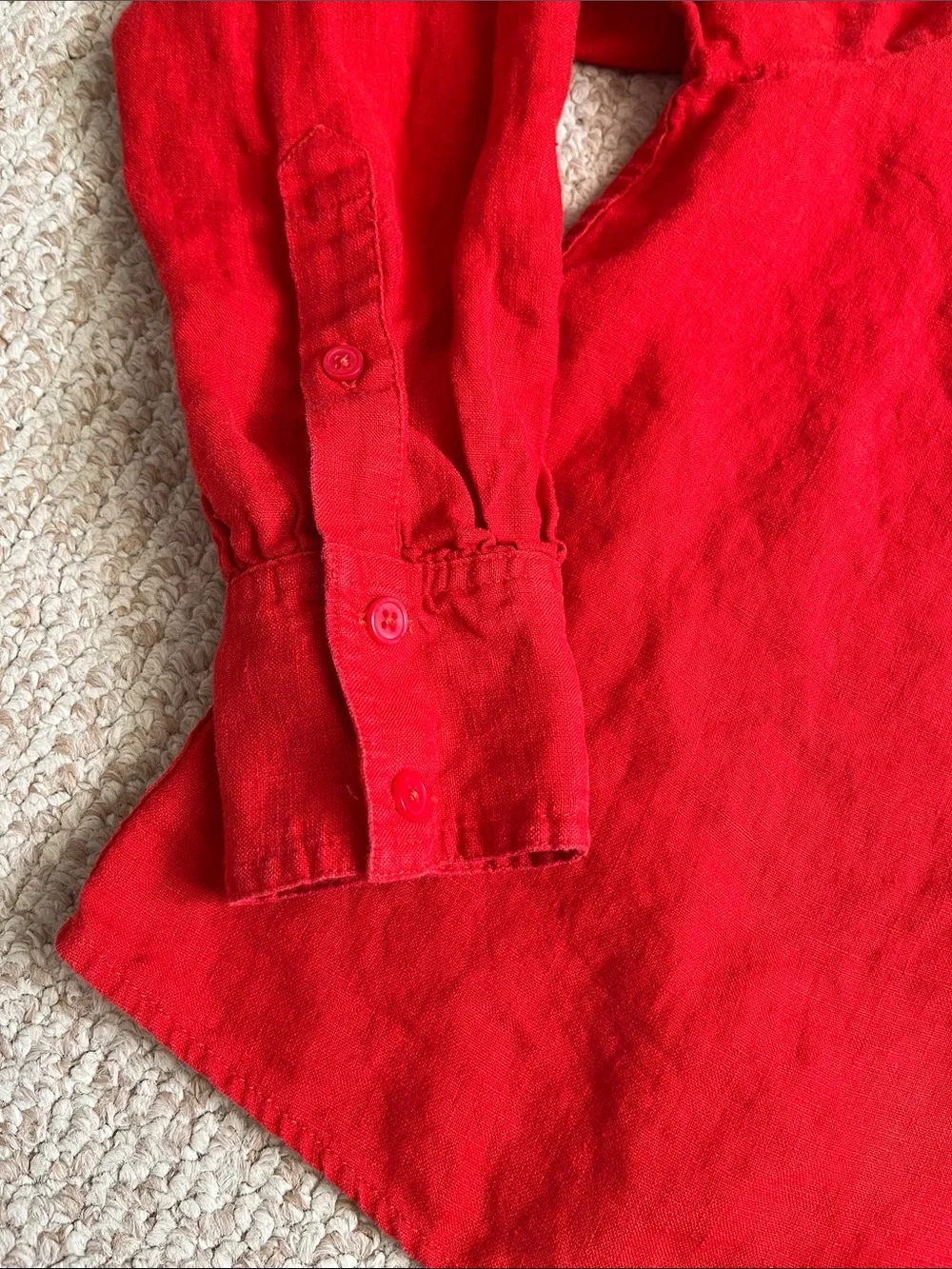 J. Crew Linen Popover Top